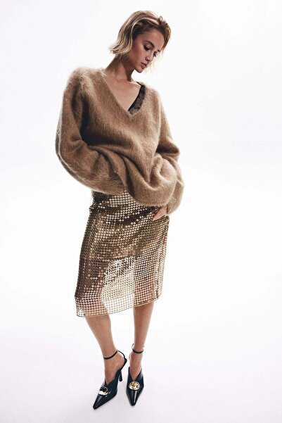 H&M Sequined mesh skirt