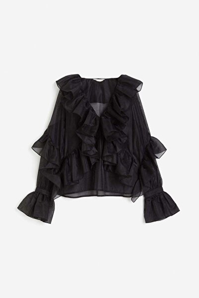 H&M بلوزة مزينة بالكشاكش