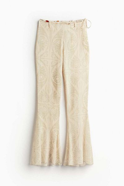 H&M Bead-detail crinkled trousers