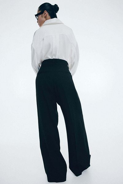 H&M Wide linen-blend trousers