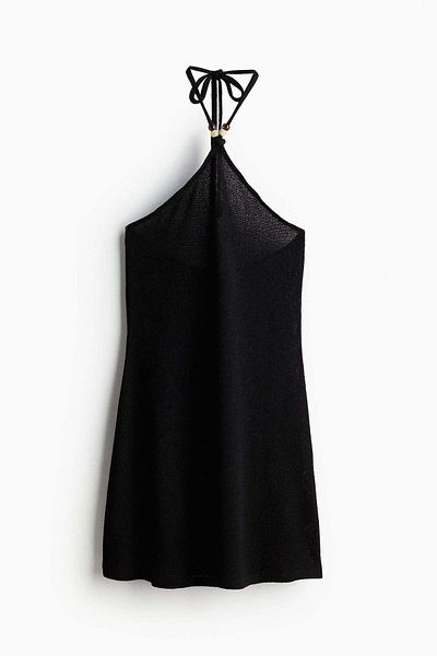 H&M Bead-detail halterneck dress