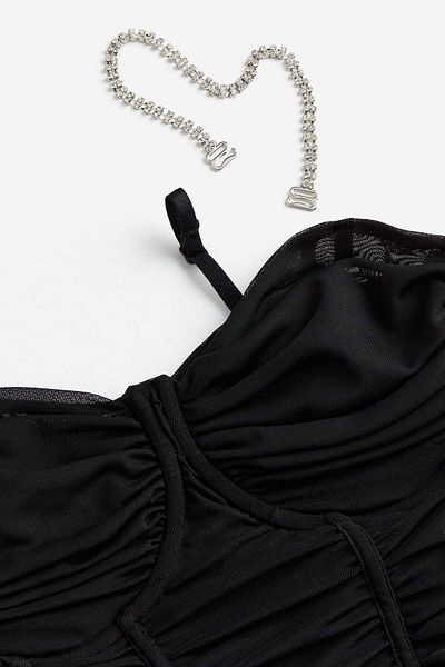 H&M Rhinestone-strap bodycon dress
