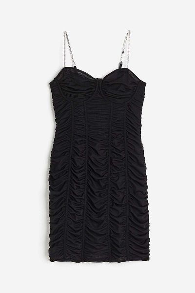 H&M Rhinestone-strap bodycon dress