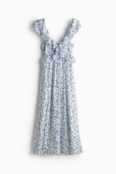 H&M Frill-trimmed midi dress