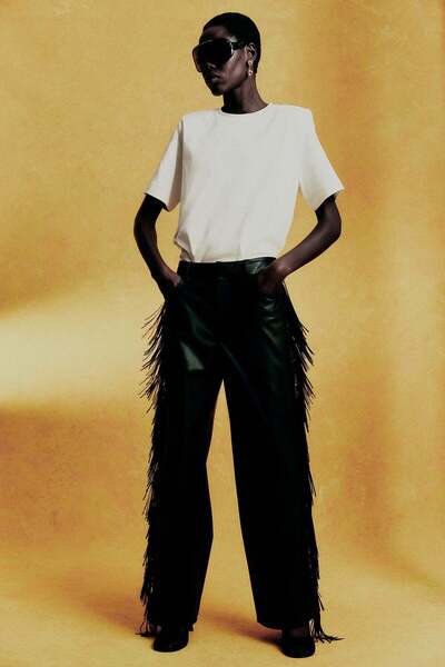 H&M Fringed coated trousers