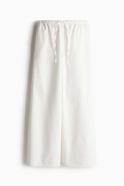 H&M Feather Soft Denim Drawstring Trousers