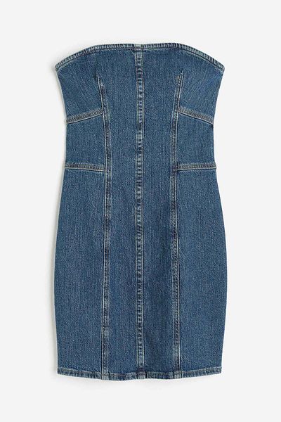 H&M Denim bandeau dress