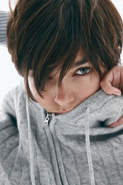 H&M Cable-knit Zip-through Hoodie