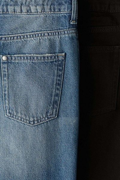 H&M طقم من قطعتين من الجينز الفضفاض