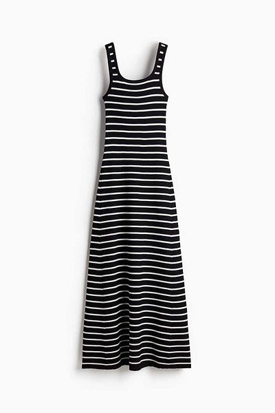H&M Flared-skirt rib-knit dress
