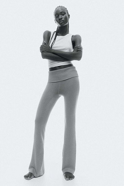 H&M Flared fine-knit trousers