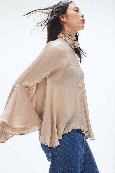 H&M Oversized flounced blouse