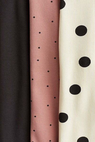 H&M 3-pack frill-trimmed jersey tops