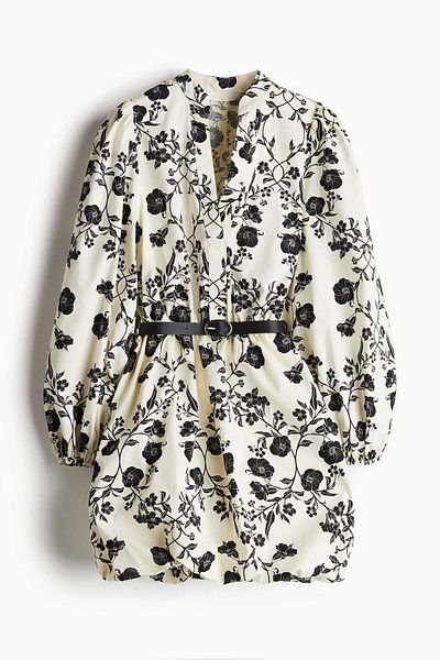 H&M Belted bubble-hem dress