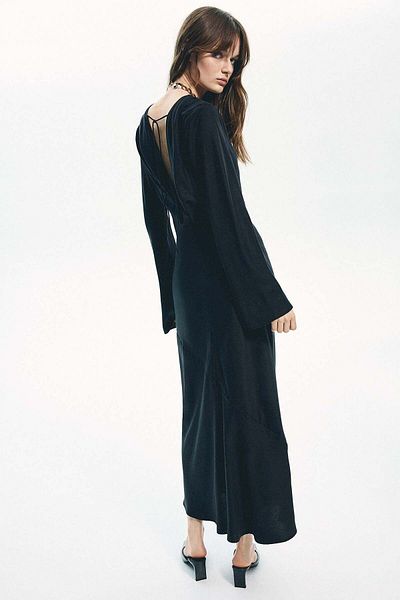 H&M Open-back satin dress