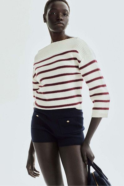 H&M Purl-knit boat-neck jumper