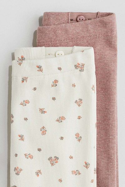 H&M 2-pack Ribbed Cotton Leggings