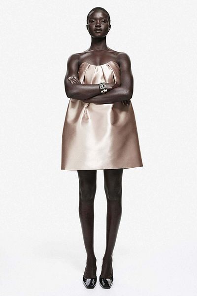 H&M Satin bandeau dress