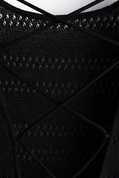 H&M Lacing-detail hole-knit dress