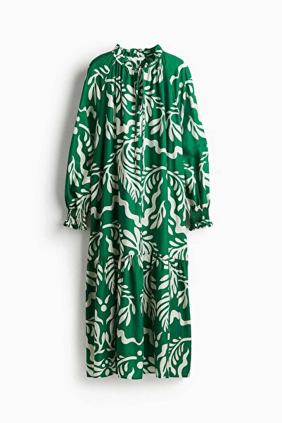 H&M فستان ذو ياقة مكشكشة