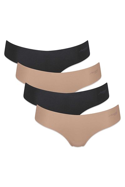 SLOGGI Damen String, 4er Pack - Zero Microfibre 2.0 Hipstring, Mikrofaser, einfarbig