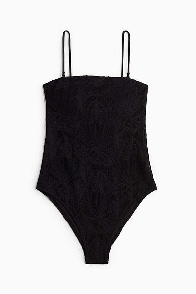 H&M Padded-cup bandeau swimsuit