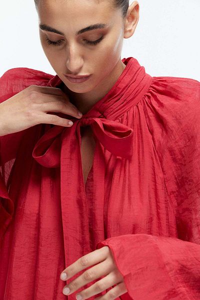 H&M Flounced tie-neck dress