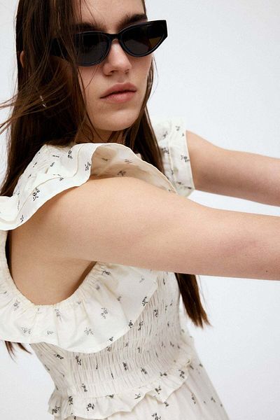 H&M Flutter-sleeved poplin dress
