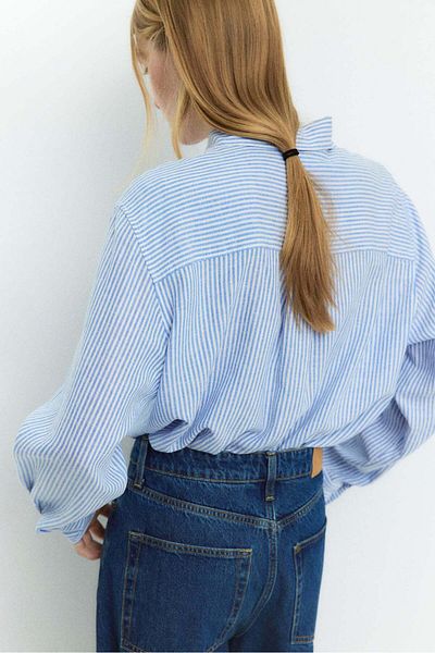 H&M قميص من مزيج الكتان