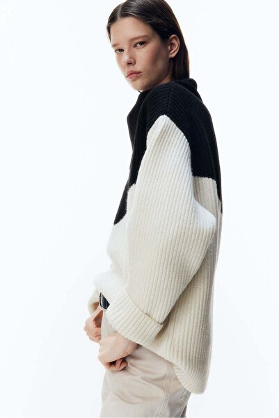 H&M Asymmetric-collar wool jumper
