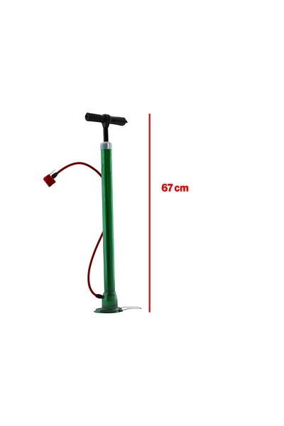 Badem10 Classic Bike Pump with Hand-Held Foot Handle - Metal Base with Plastic Head and Tip