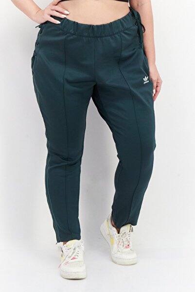 adidas بنطال رياضي مناسب للجري في الهواء الطلق للنساء بمقاسات كبيرة، أخضر