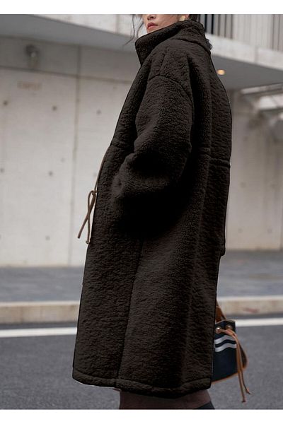 Mothermood M0The3Rbeli Lace-Up Women's Zippered Plush Jacket