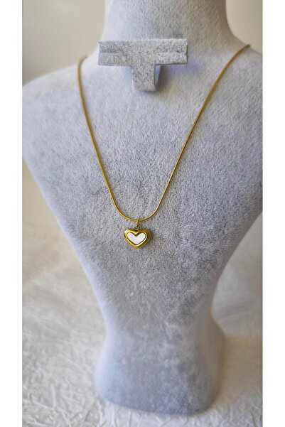 VOBEEYKU القلب السمين داخل قلادة سلسلة بيضاء