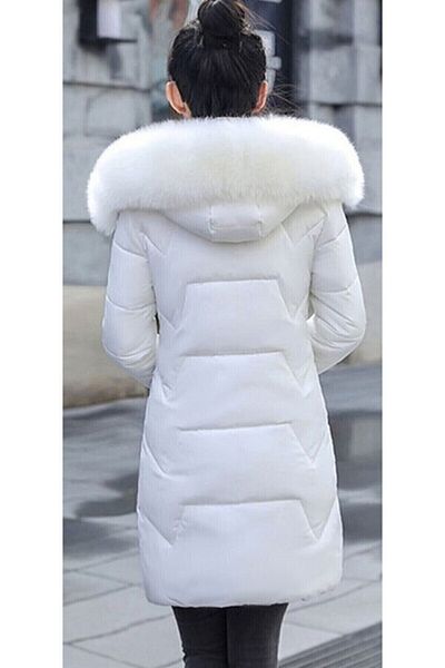 Toridas Winter Furry Hooded Women's Puffer Jacket