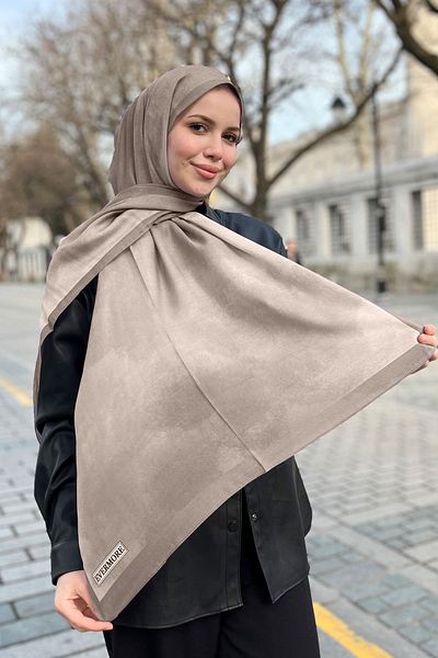 EVERMORE Elegance Şal - Bulut Desen - EM016-20 - Καφέ