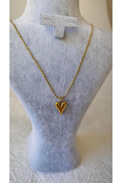 VOBEEYKU Ball Chain Heart Pendant