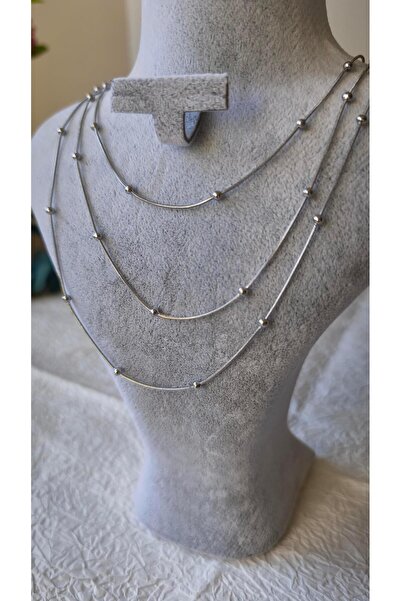 VOBEEYKU Ball Chain 3 Piece Necklace
