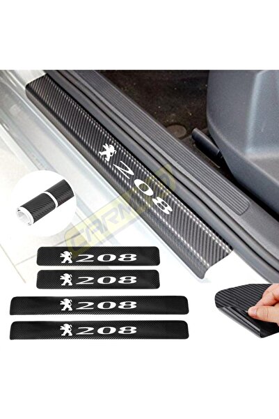 Carmind بيجو 208 عتبة باب كربون ملصق تلقائي 4 قطع