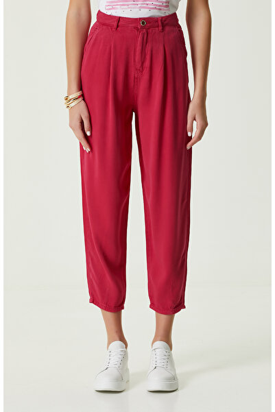 Network Fuşya Pilili Dar Paça Casual Pantolon