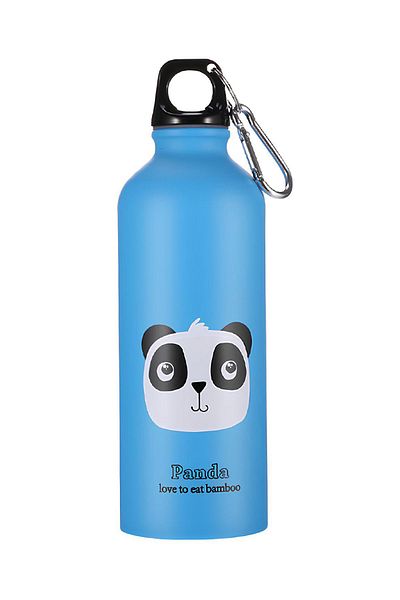 Weather Forecast Blue Panda Patterned 500 ml Children's Water Bottle - Hanging Water Bottle Cin497Mv