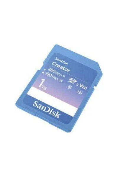 SanDisk بطاقة ذاكرة Creator سعة 1 تيرابايت SDSDXEP-1T00-GNCIS بسرعة 280 ميجابايت/ثانية UHS-II SDXC 6K-4K UHD V60