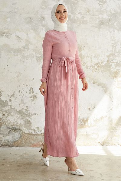 InStyle Getrocknetes Rose-Lemina-Kleid mit Gürtel