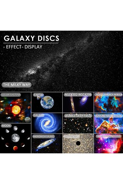 COOYA Star Projector, with 4K Replaceable 12 Galaxy Discs, Timed Night Light, for Bedroom Decor