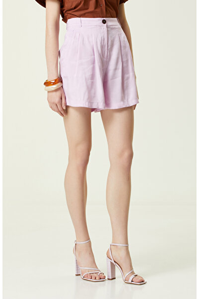 Network Pembe Yüksek Bel Bol Paça Şort