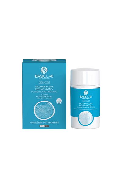 BASICLAB BASICLAB Enzymatický čistící peeling pro suchou a citlivou pleť Hydratační a vyhlazující, 35 g