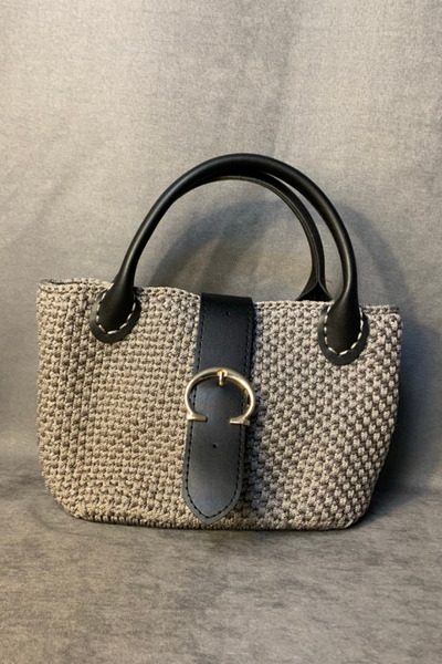 Uretti - Esra 6723 Ручна робота Сіра макраме сумка