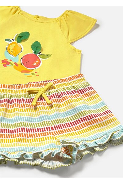 MAYORAL Yellow Baby Girl Printed T-Shirt and Shorts Set - 1233
