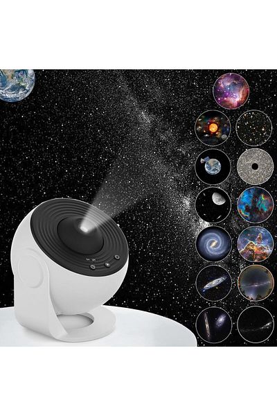 COOYA Projector, Kids Adults Bedroom Ceiling Home Theater Living Room Decor, White