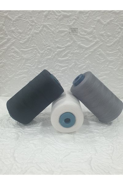 Oskar Set of 3 Sewing Thread No 120 Polyester (Black-White-Grey)